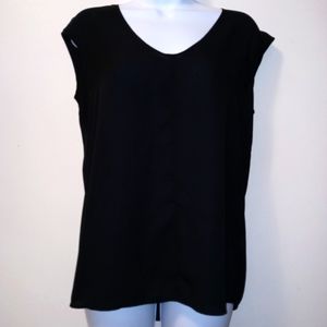 J CREW TOP MERCANTILE V-NECK SLEEVELESS LIGHT WEIGHT BLACK SIZE 2